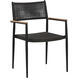 Nava Black Outdoor Stackable Dining Armchair, Set Of 2